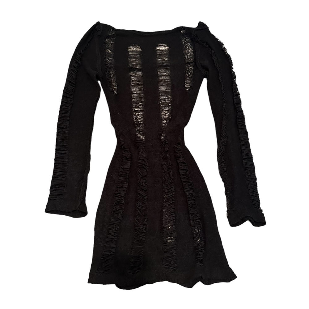Black knit mini dress